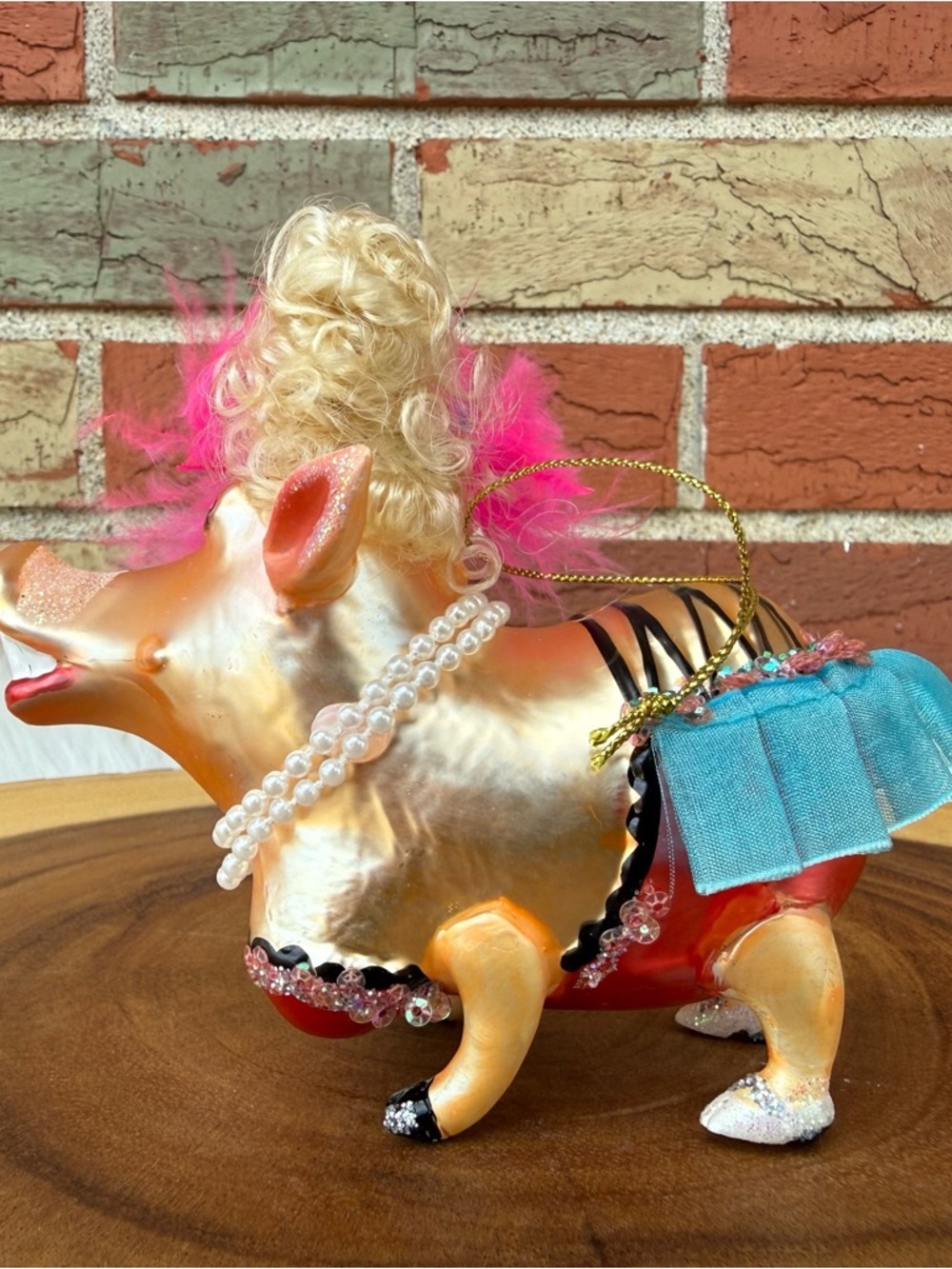 BestPysanky Fashion-Forward Pig Vibrantly Colored Glass Christmas Ornament 🐷 - Picture 4 of 13